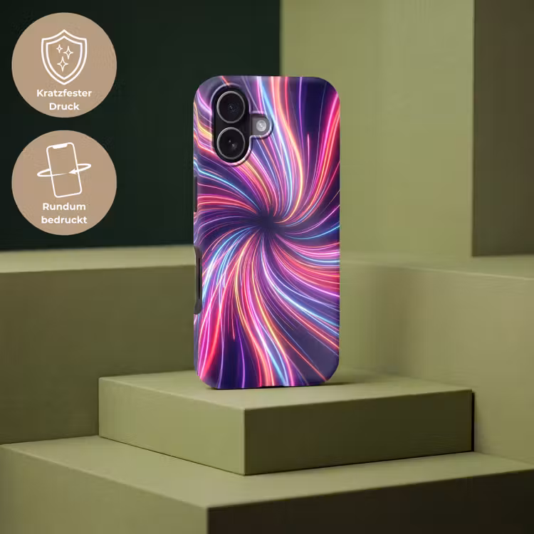 Abstract - Swirl - Futuristic - Neon Toughcase MagSafe Apple iPhone 17 klein -USP_PrintM_DE