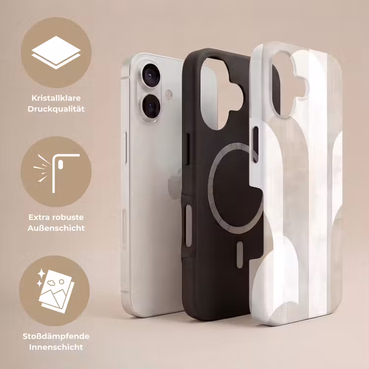 Abstracte bogen - Modern - Beige Toughcase MagSafe Apple iPhone 17 klein -USP_Lagen_DE