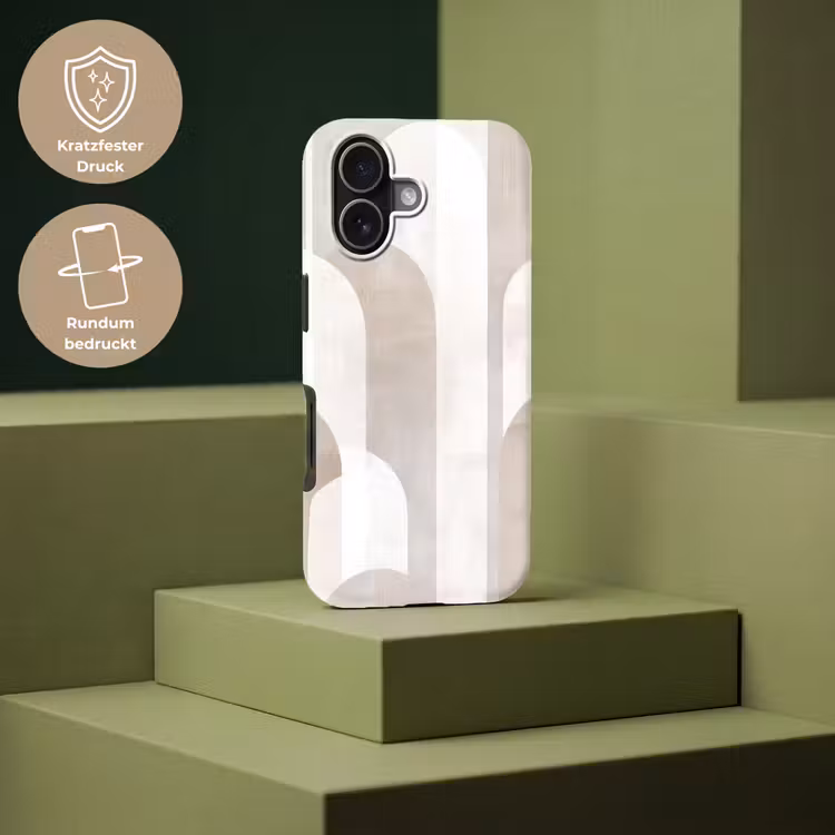 Abstracte bogen - Modern - Beige Toughcase MagSafe Apple iPhone 17 klein -USP_PrintM_DE