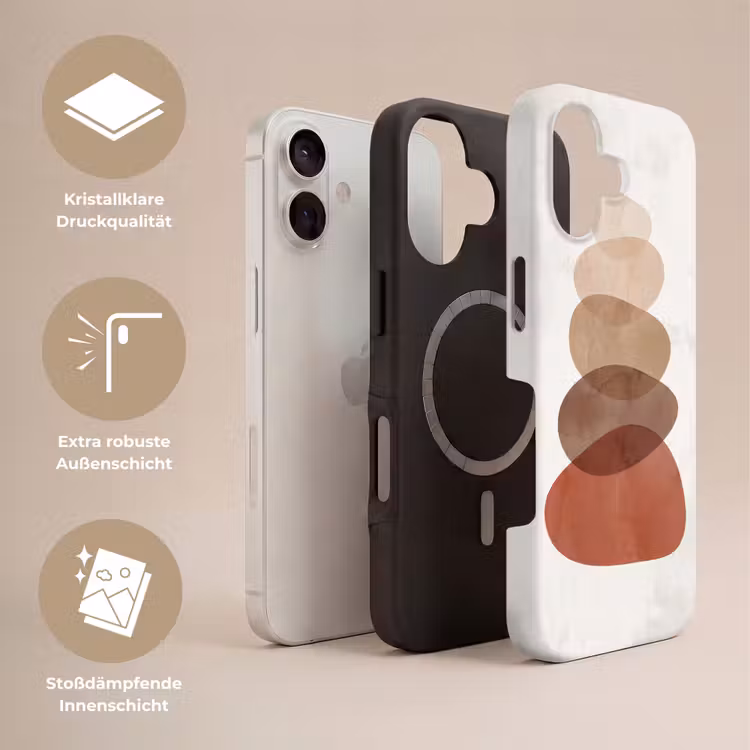 Abstractie - Gestapeld - Balans - Modern - Aardetinten Toughcase MagSafe Apple iPhone 17 klein -USP_Lagen_DE