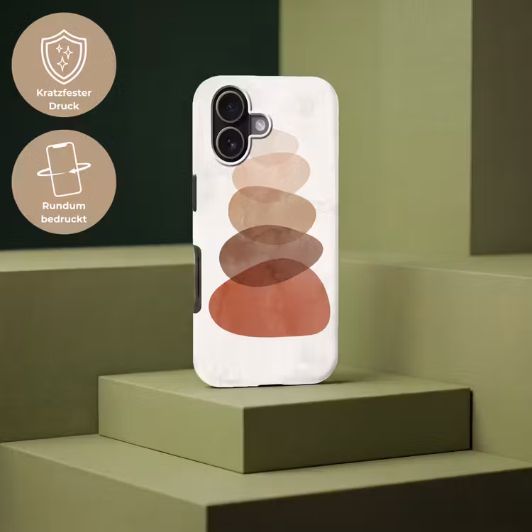 Abstractie - Gestapeld - Balans - Modern - Aardetinten Toughcase MagSafe Apple iPhone 17 klein -USP_PrintM_DE