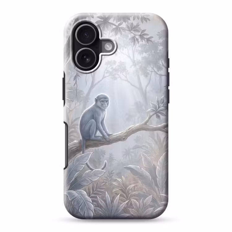 Aap - Boom - Jungle - Natuur - Grijs Toughcase MagSafe Apple iPhone 17 klein -3d