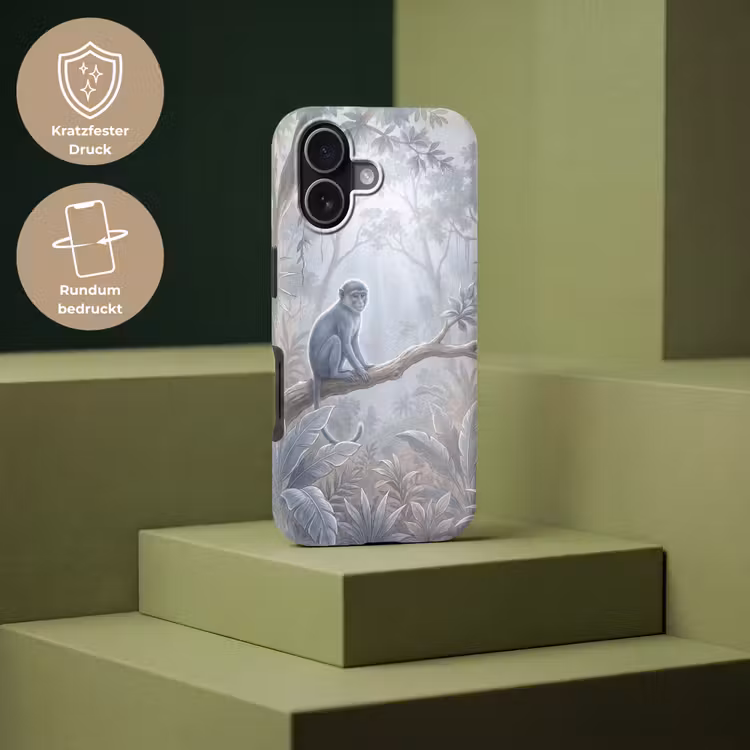 Aap - Boom - Jungle - Natuur - Grijs Toughcase MagSafe Apple iPhone 17 klein -USP_PrintM_DE