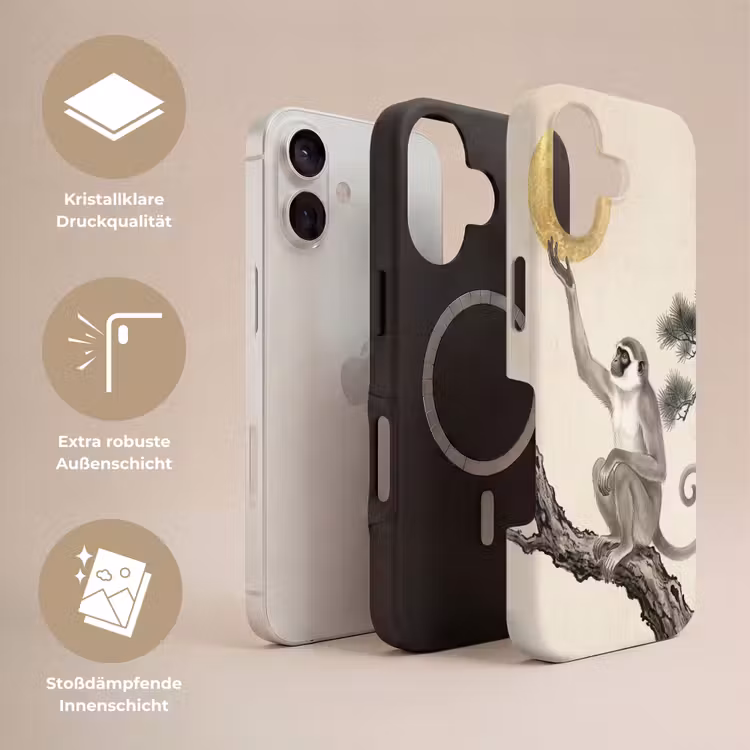 Aap - Maan - Goud Toughcase MagSafe Apple iPhone 17 klein -USP_Lagen_DE
