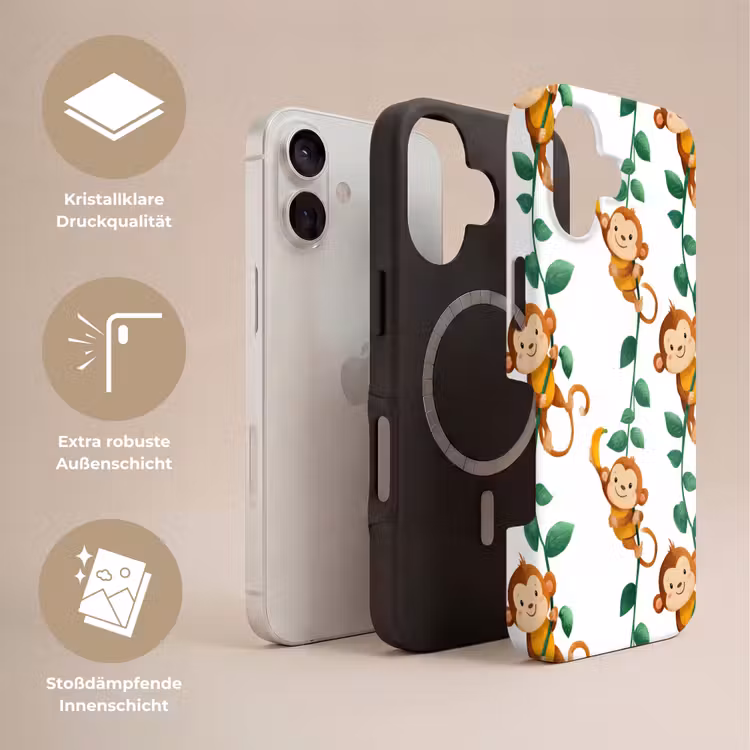 Apen - Lianen - Kleurrijk Toughcase MagSafe Apple iPhone 17 klein 1017 -USP_Lagen_DE