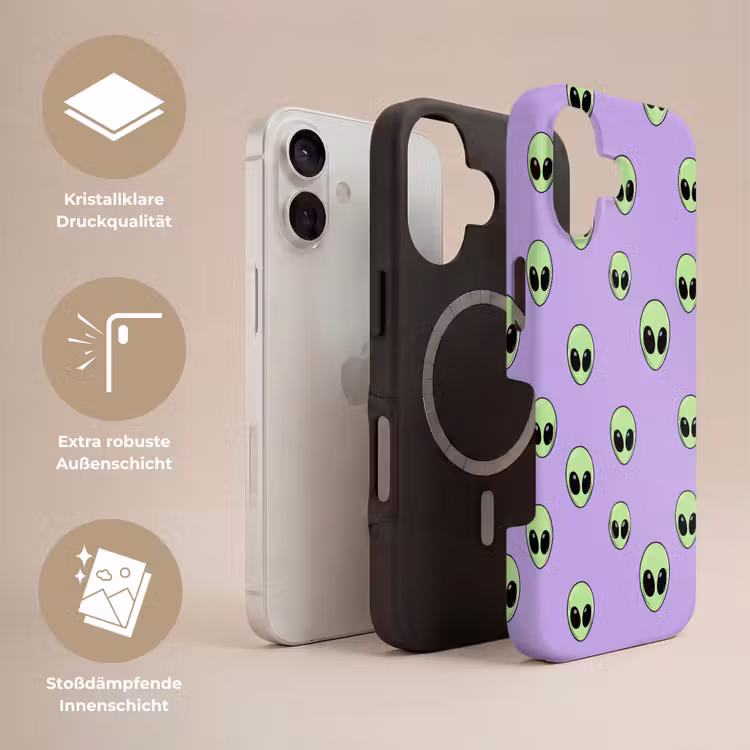 Alien - Retro - Lila Toughcase MagSafe Apple iPhone 17 klein 1017 -USP_Lagen_DE