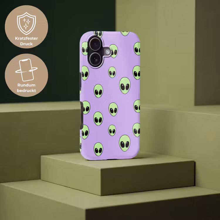 Alien - Retro - Lila Toughcase MagSafe Apple iPhone 17 klein 1017 -USP_PrintM_DE