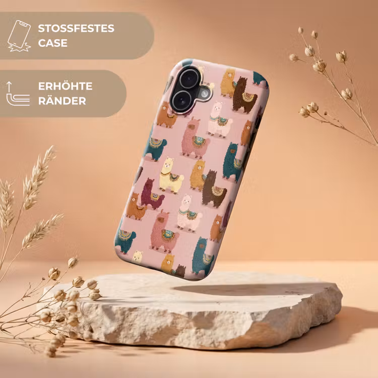 Alpaca's - Patroon - Kleurrijk Toughcase MagSafe Apple iPhone 17 klein 1017 -USP_RandenV_DE