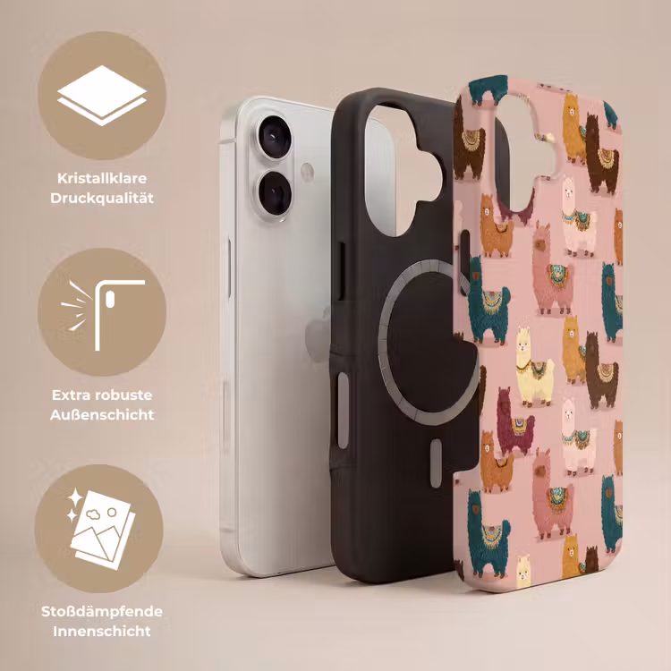 Alpaca's - Patroon - Kleurrijk Toughcase MagSafe Apple iPhone 17 klein 1017 -USP_Lagen_DE