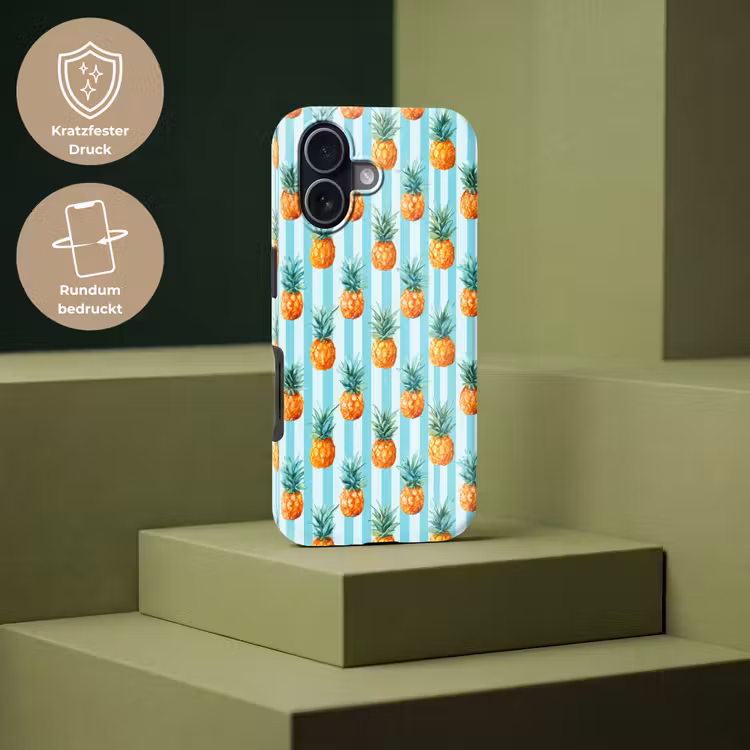Ananas - Strepen - Groen Toughcase MagSafe Apple iPhone 17 klein 1017 -USP_PrintM_DE