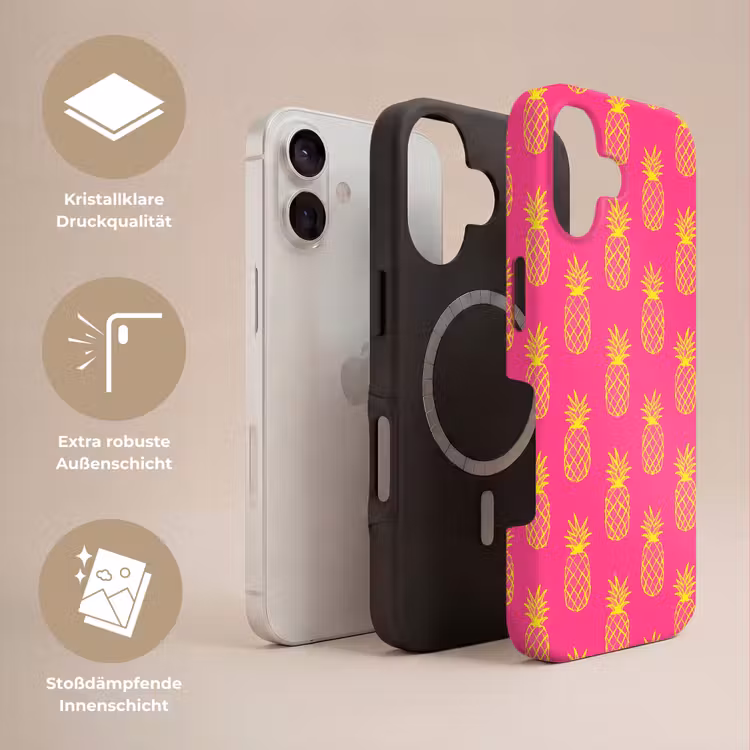 Ananas - Trendy - Roze Toughcase MagSafe Apple iPhone 17 klein 1017 -USP_Lagen_DE