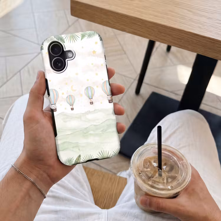 Aquarel - Luchtballonnen - Pastel Toughcase MagSafe Apple iPhone 17 klein -Sfeer1M