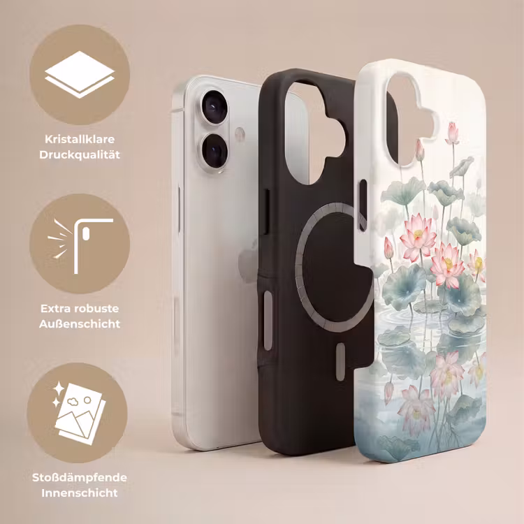 Aquarel - Lotusbloemen - Kleurrijk Toughcase MagSafe Apple iPhone 17 klein -USP_Lagen_DE