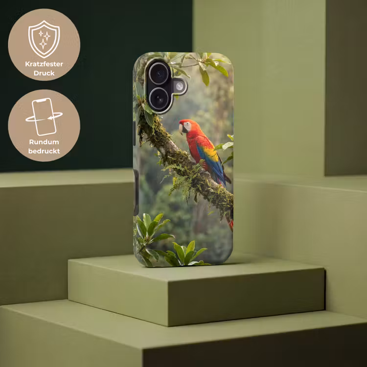 Ara - Jungle - Rood Toughcase MagSafe Apple iPhone 17 klein -USP_PrintM_DE