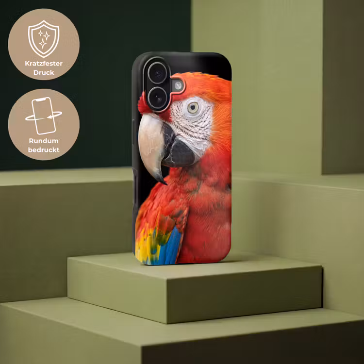 Ara - Portret - Rood Toughcase MagSafe Apple iPhone 17 klein -USP_PrintM_DE