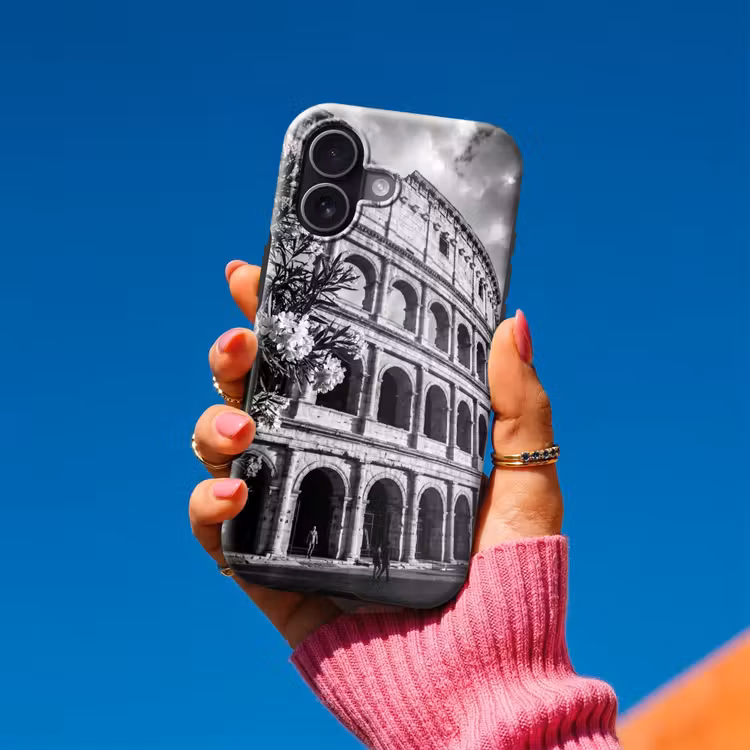 Architectuur - Colosseum - Rome - Historisch - Zwart-wit Toughcase MagSafe Apple iPhone 17 klein -Sfeer1V