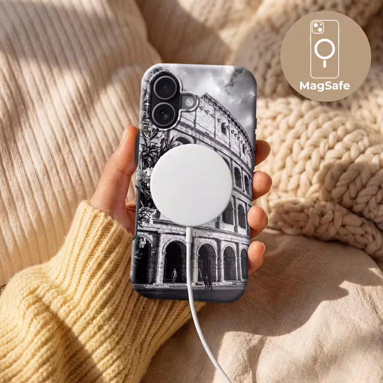 Architectuur - Colosseum - Rome - Historisch - Zwart-wit Toughcase MagSafe Apple iPhone 17 klein -USP_MagsafeV