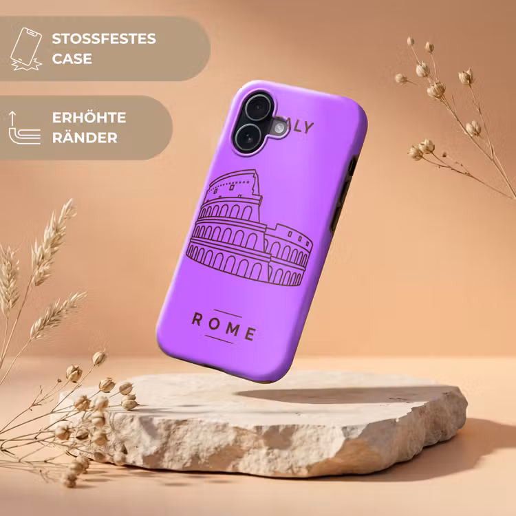 Architectuur - Colosseum - Rome - Minimalistisch - Paars Toughcase MagSafe Apple iPhone 17 klein -USP_RandenV_DE