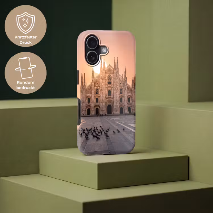 Architectuur - Milaan - Plein - Zonsopgang - Oranje Toughcase MagSafe Apple iPhone 17 klein -USP_PrintM_DE