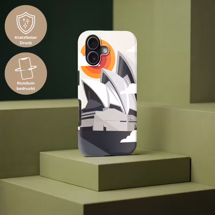 Architectuur - Stadsgezicht - Modern - Grijs - Oranje Toughcase MagSafe Apple iPhone 17 klein -USP_PrintM_DE