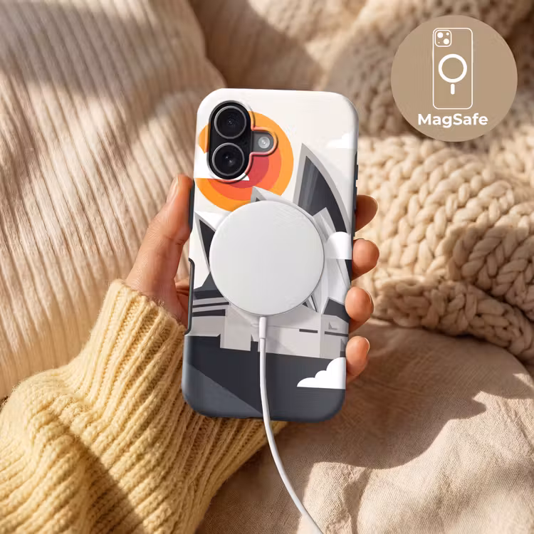 Architectuur - Stadsgezicht - Modern - Grijs - Oranje Toughcase MagSafe Apple iPhone 17 klein -USP_MagsafeV