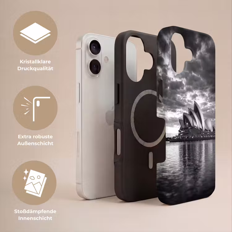 Architectuur - Water - Stad - Modern - Zwart-wit Toughcase MagSafe Apple iPhone 17 klein -USP_Lagen_DE
