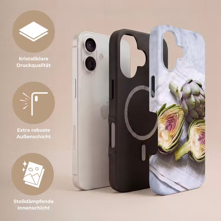 Handyhülle Toughcase - Artischocke – aufgeschnitten – Essen - Artisjok - Doorgesneden - Eten Toughcase MagSafe Apple iPhone 17 klein