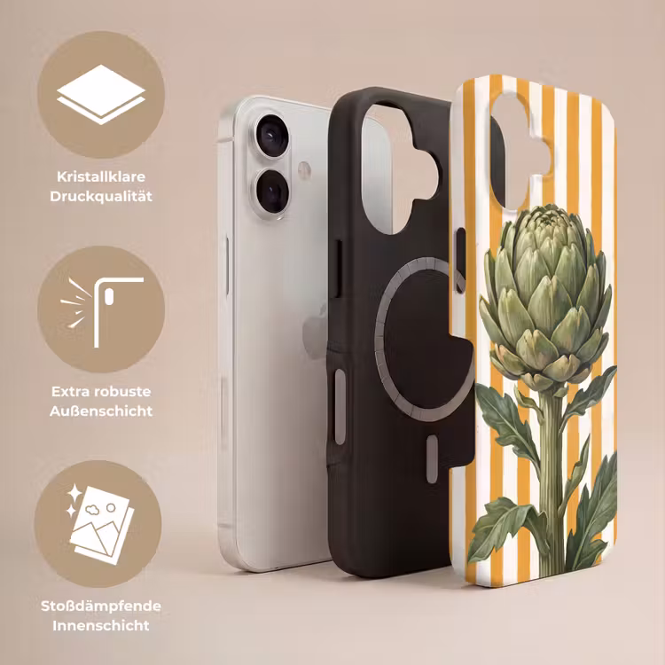 Handyhülle Toughcase - Artischocke – Modern – Gemüse - Artisjok - Modern - Groente Toughcase MagSafe Apple iPhone 17 klein