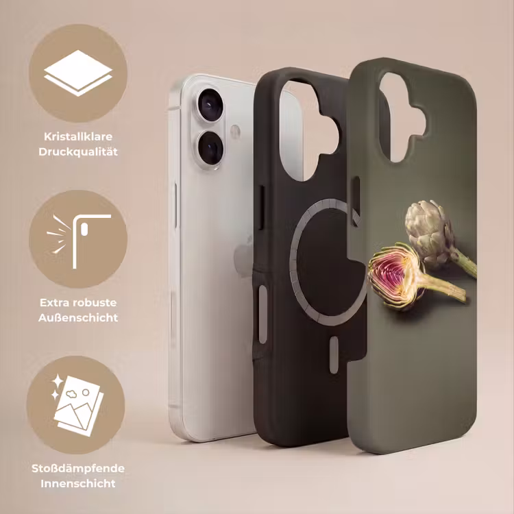 Handyhülle Toughcase - Artischocke – Violett – Lebensmittel - Artisjok - Paars - Voedsel Toughcase MagSafe Apple iPhone 17 klein