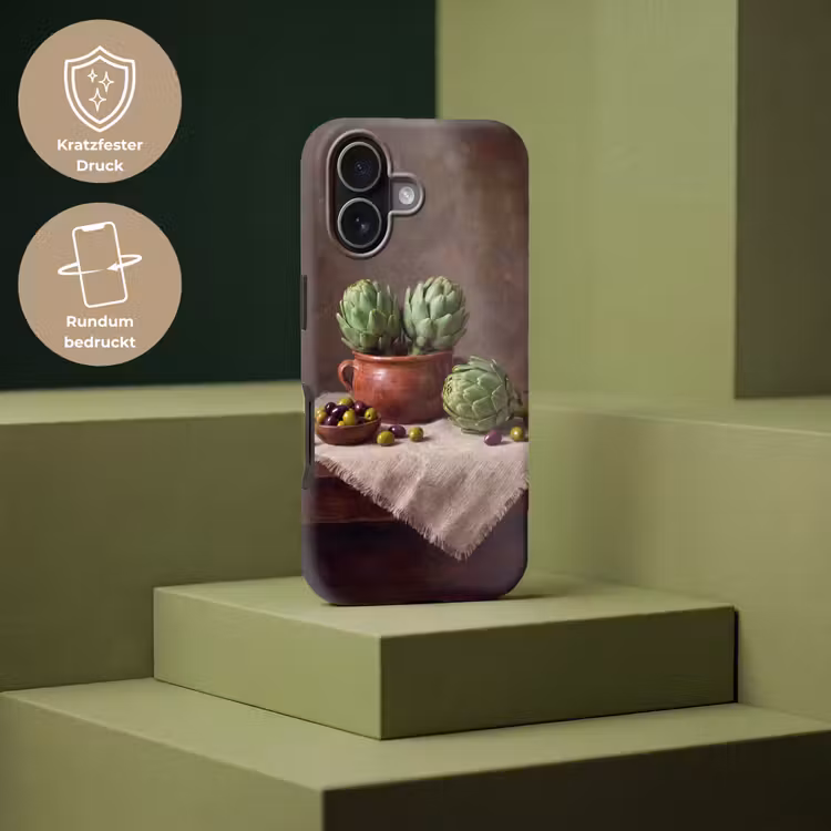 Handyhülle Toughcase - Artischocken – Oliven – Essen - Artisjokken - Olijven - Eten Toughcase MagSafe Apple iPhone 17 klein