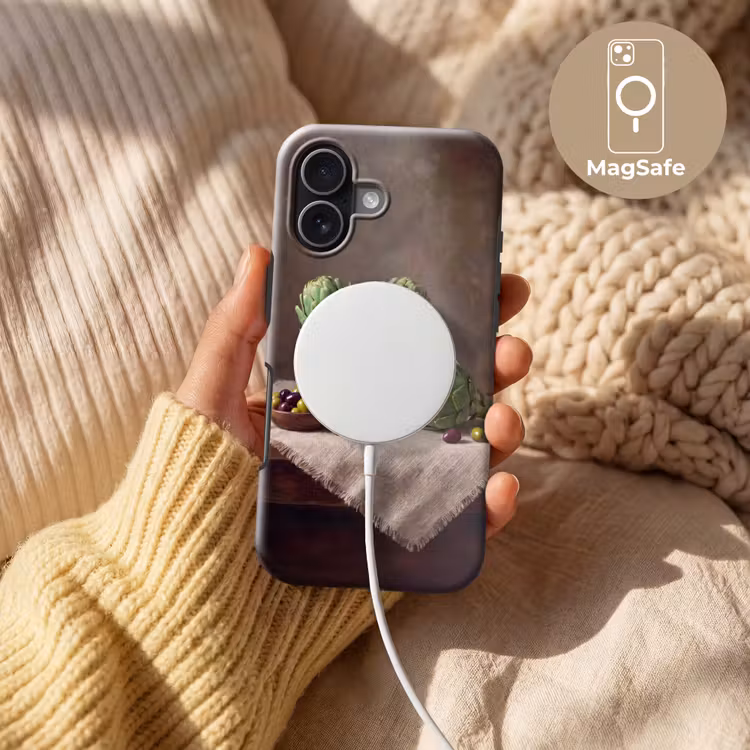 Handyhülle Toughcase - Artischocken – Oliven – Essen - Artisjokken - Olijven - Eten Toughcase MagSafe Apple iPhone 17 klein