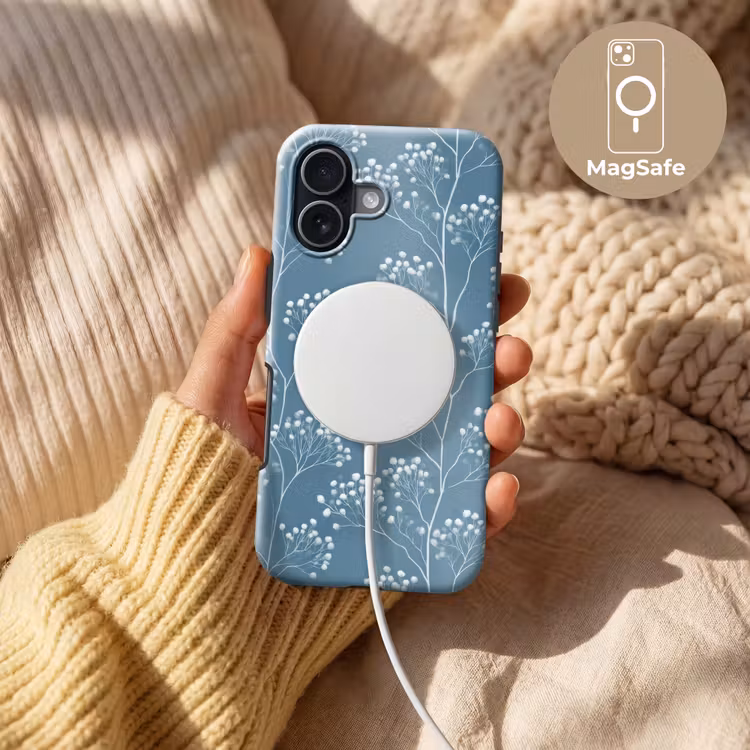 Takken - Bessen - Patroon - Lichtblauw Toughcase MagSafe Apple iPhone 17 klein 1017 -USP_MagsafeV