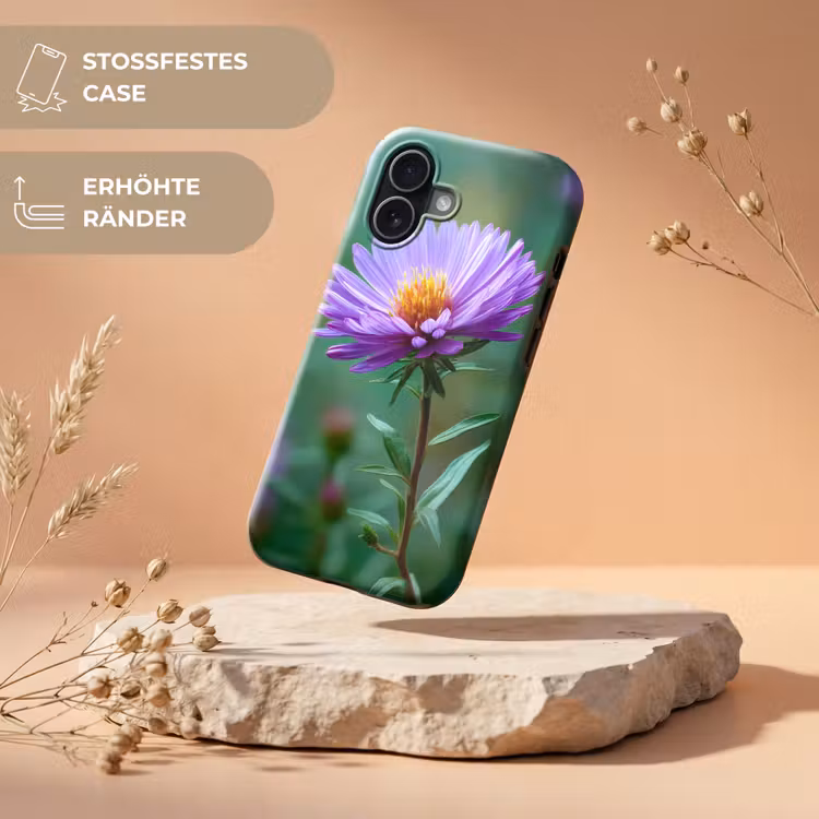 Aster - Paars - Bloem - Blaadjes Toughcase MagSafe Apple iPhone 17 klein -USP_RandenV_DE