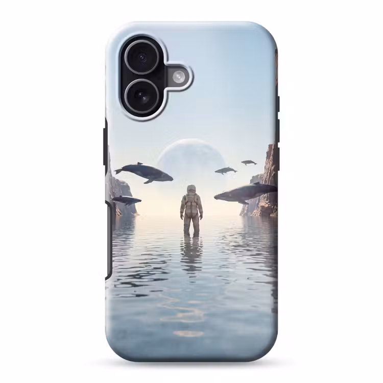 Handyhülle Toughcase - Astronaut – Wal – Fantasie - Ruimtevaarder - Walvis - Fantasie Toughcase MagSafe Apple iPhone 17 klein