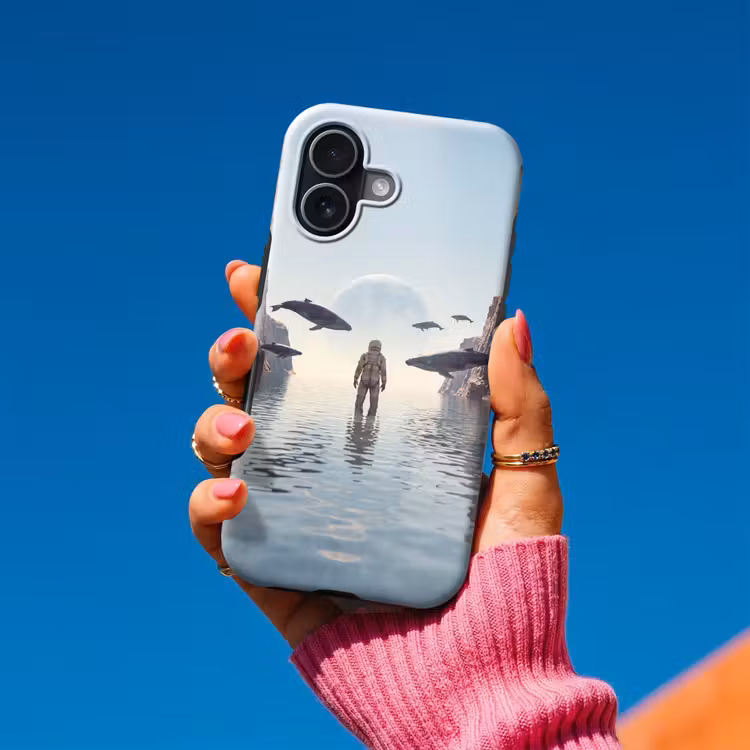 Handyhülle Toughcase - Astronaut – Wal – Fantasie - Ruimtevaarder - Walvis - Fantasie Toughcase MagSafe Apple iPhone 17 klein