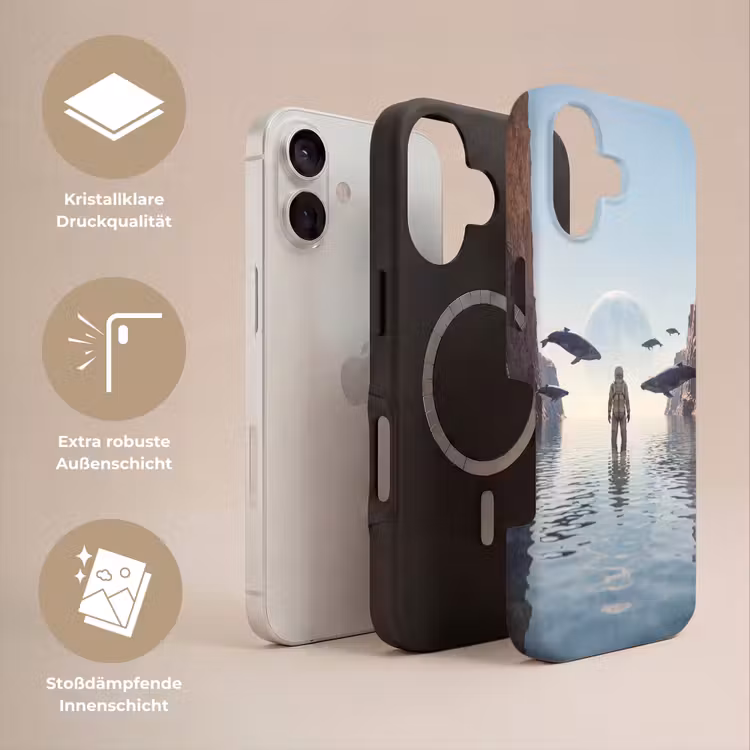 Handyhülle Toughcase - Astronaut – Wal – Fantasie - Ruimtevaarder - Walvis - Fantasie Toughcase MagSafe Apple iPhone 17 klein