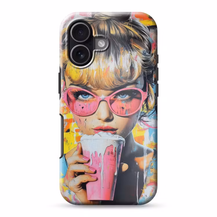 Expressief - Milkshake - Vrouw - Felle kleuren Toughcase MagSafe Apple iPhone 17 klein -3d