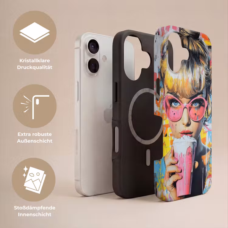 Expressief - Milkshake - Vrouw - Felle kleuren Toughcase MagSafe Apple iPhone 17 klein -USP_Lagen_DE