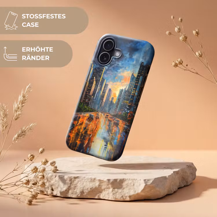 Auto - Skyline - Zon - Blauw Toughcase MagSafe Apple iPhone 17 klein -USP_RandenV_DE