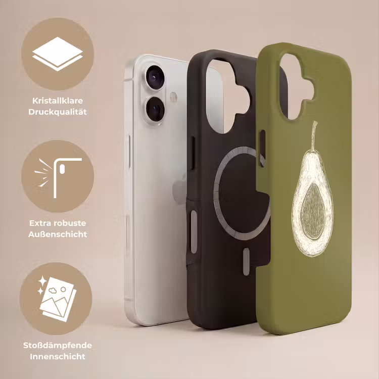 Avocado - Minimalistisch - Illustratie - Groen Toughcase MagSafe Apple iPhone 17 klein -USP_Lagen_DE