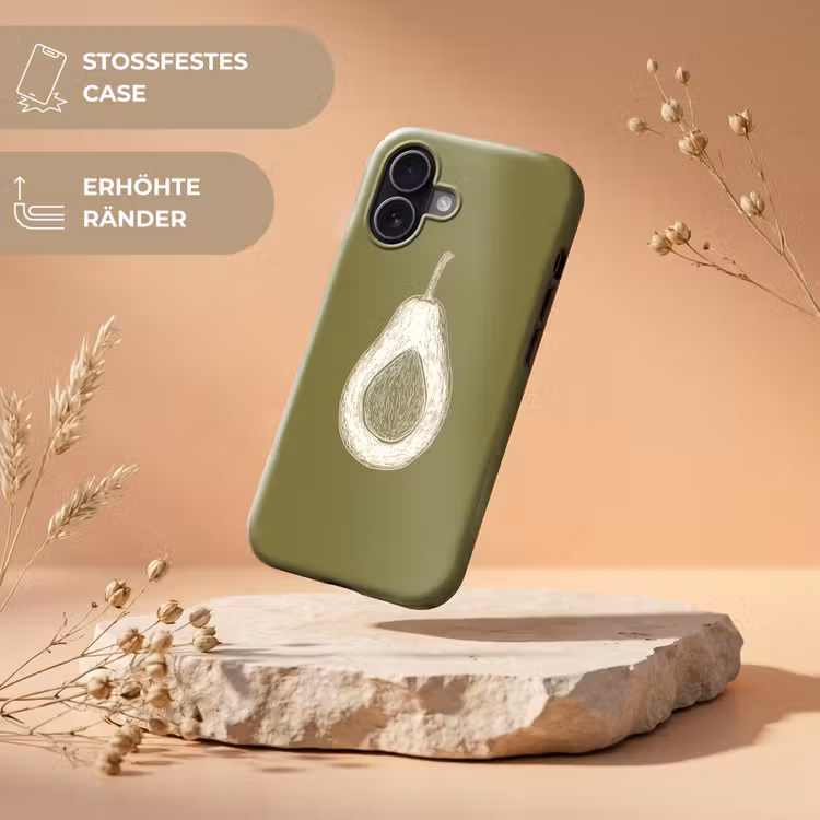 Avocado - Minimalistisch - Illustratie - Groen Toughcase MagSafe Apple iPhone 17 klein -USP_RandenV_DE