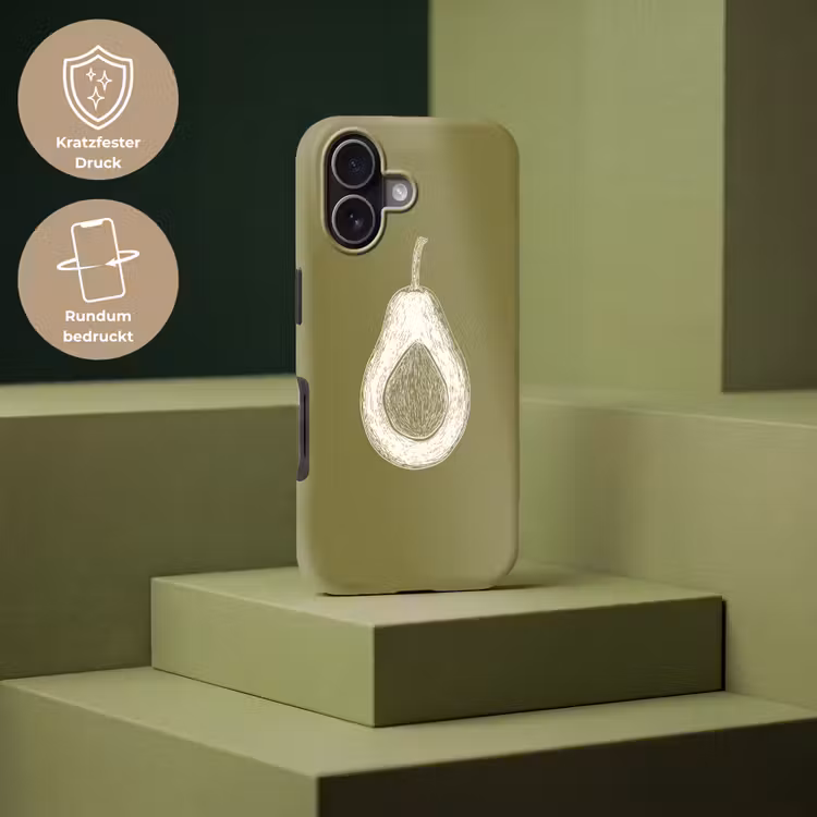 Avocado - Minimalistisch - Illustratie - Groen Toughcase MagSafe Apple iPhone 17 klein -USP_PrintM_DE