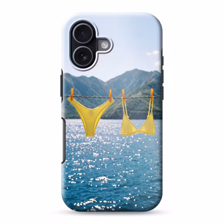 Badmode - Bikini - Zee - Bergen - Geel Toughcase MagSafe Apple iPhone 17 klein -3d