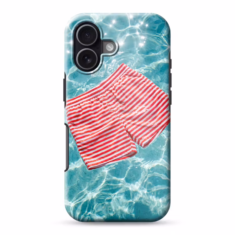 Zwemkleding - Gestreept - Water - Zomer - Rood-wit Toughcase MagSafe Apple iPhone 17 klein -3d