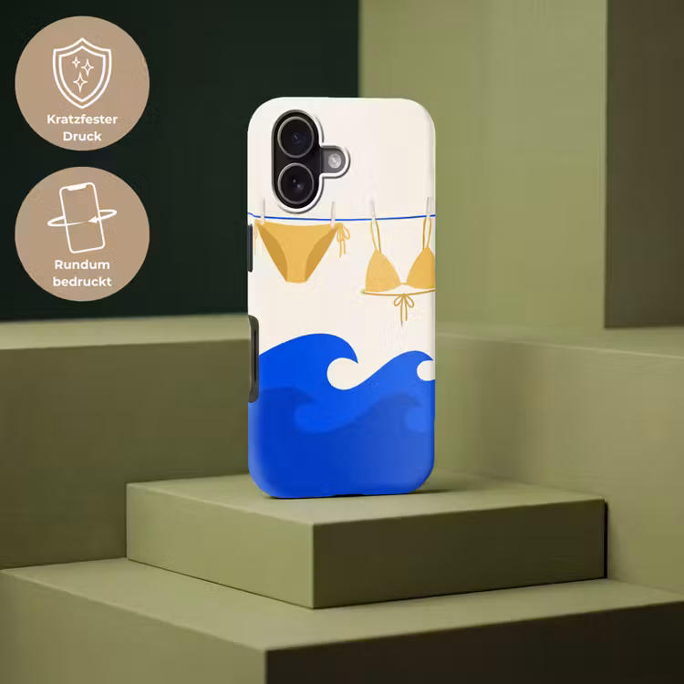 Zwemkleding - Zee - Zomer - Illustratie - Geel Toughcase MagSafe Apple iPhone 17 klein -USP_PrintM_DE