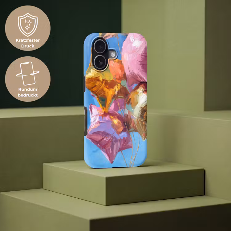 Ballonnen - Goud - Stervorm - Roze Toughcase MagSafe Apple iPhone 17 klein -USP_PrintM_DE