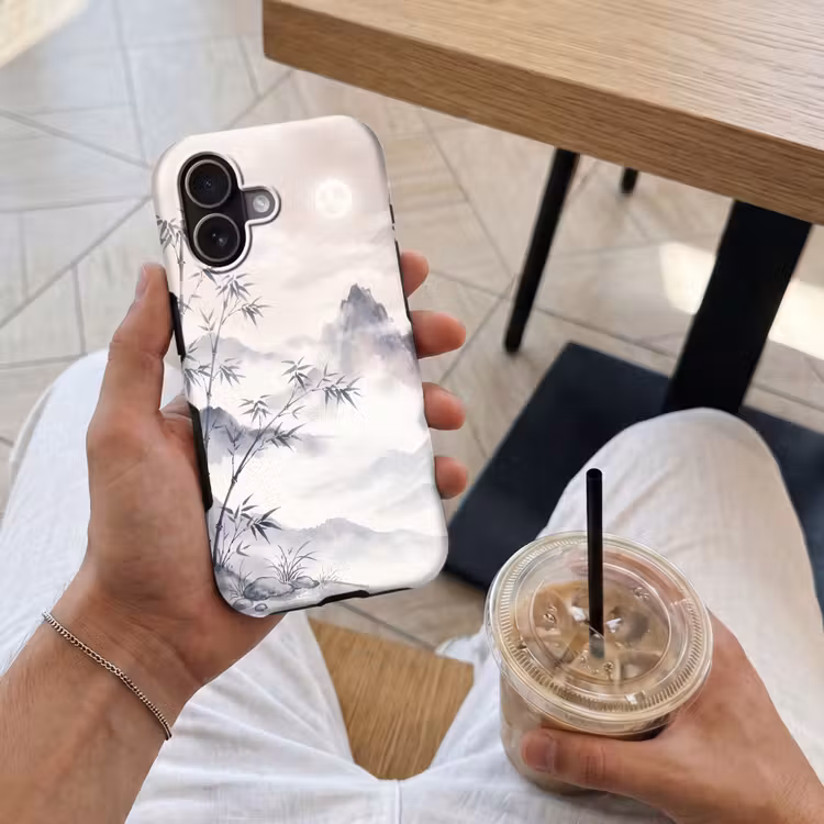 Bamboe - Azië - Grijs Toughcase MagSafe Apple iPhone 17 klein -Sfeer1M
