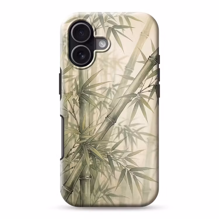 Bamboe - Bladeren - Aziatisch - Groen - Natuur Toughcase MagSafe Apple iPhone 17 klein -3d