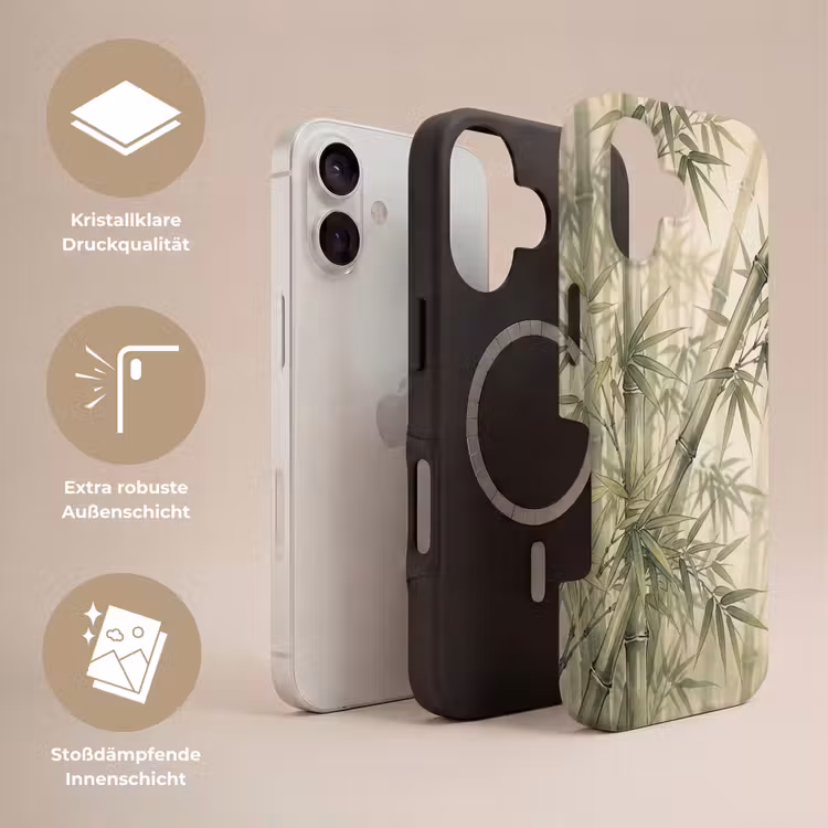 Bamboe - Bladeren - Aziatisch - Groen - Natuur Toughcase MagSafe Apple iPhone 17 klein -USP_Lagen_DE