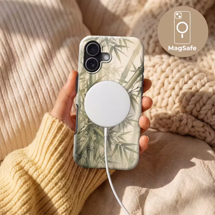 Bamboe - Bladeren - Aziatisch - Groen - Natuur Toughcase MagSafe Apple iPhone 17 klein -USP_MagsafeV